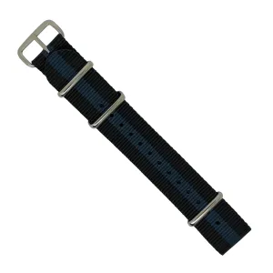 Premium Nato Strap in Black Blue