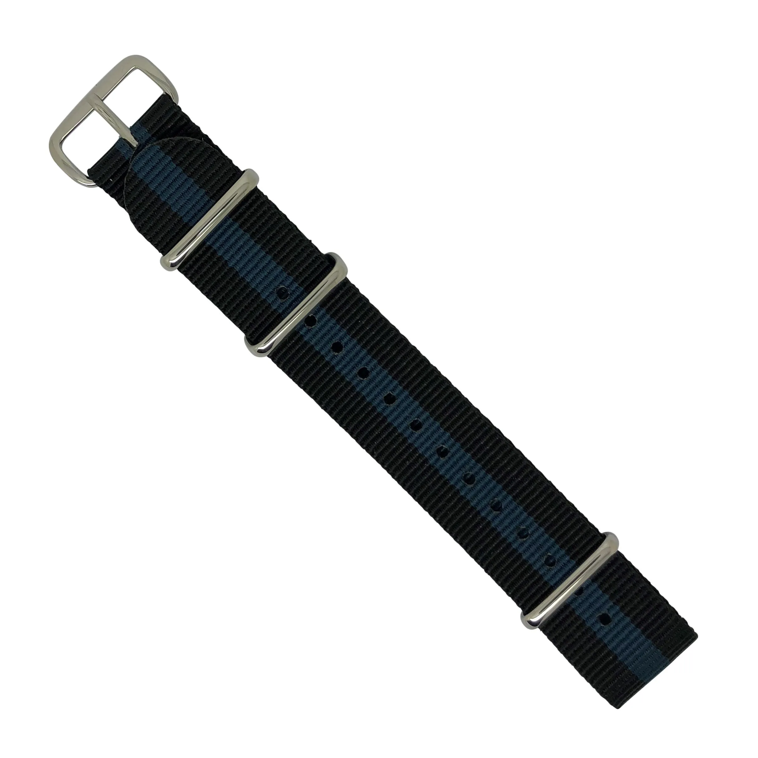 Premium Nato Strap in Black Blue