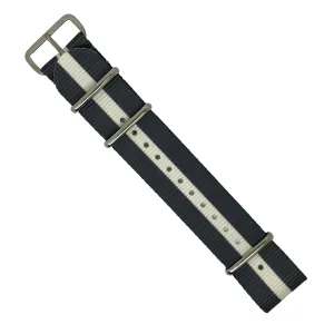 Premium Nato Strap in Grey White