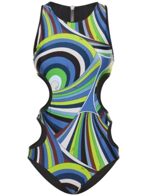 Pucci   Iride cutout Lycra one piece swimsuit 
