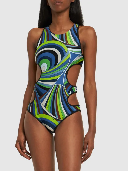 Pucci   Iride cutout Lycra one piece swimsuit 