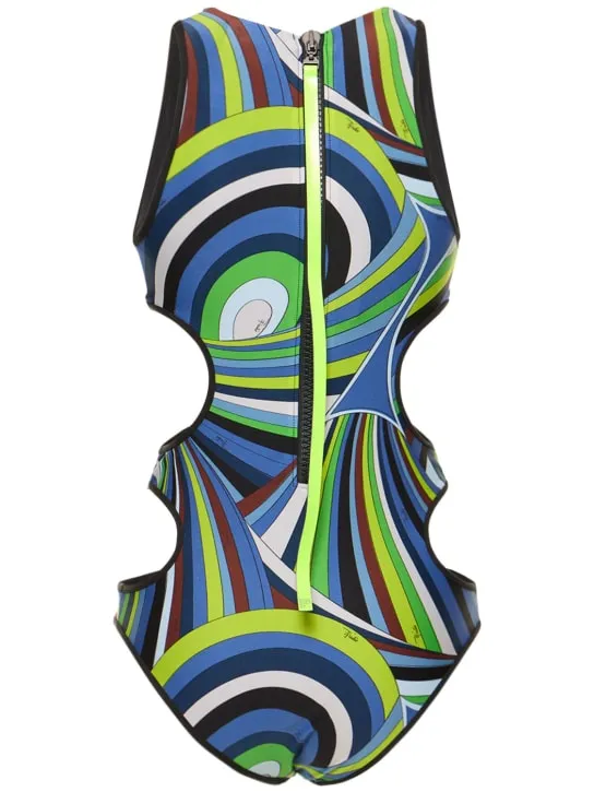Pucci   Iride cutout Lycra one piece swimsuit 