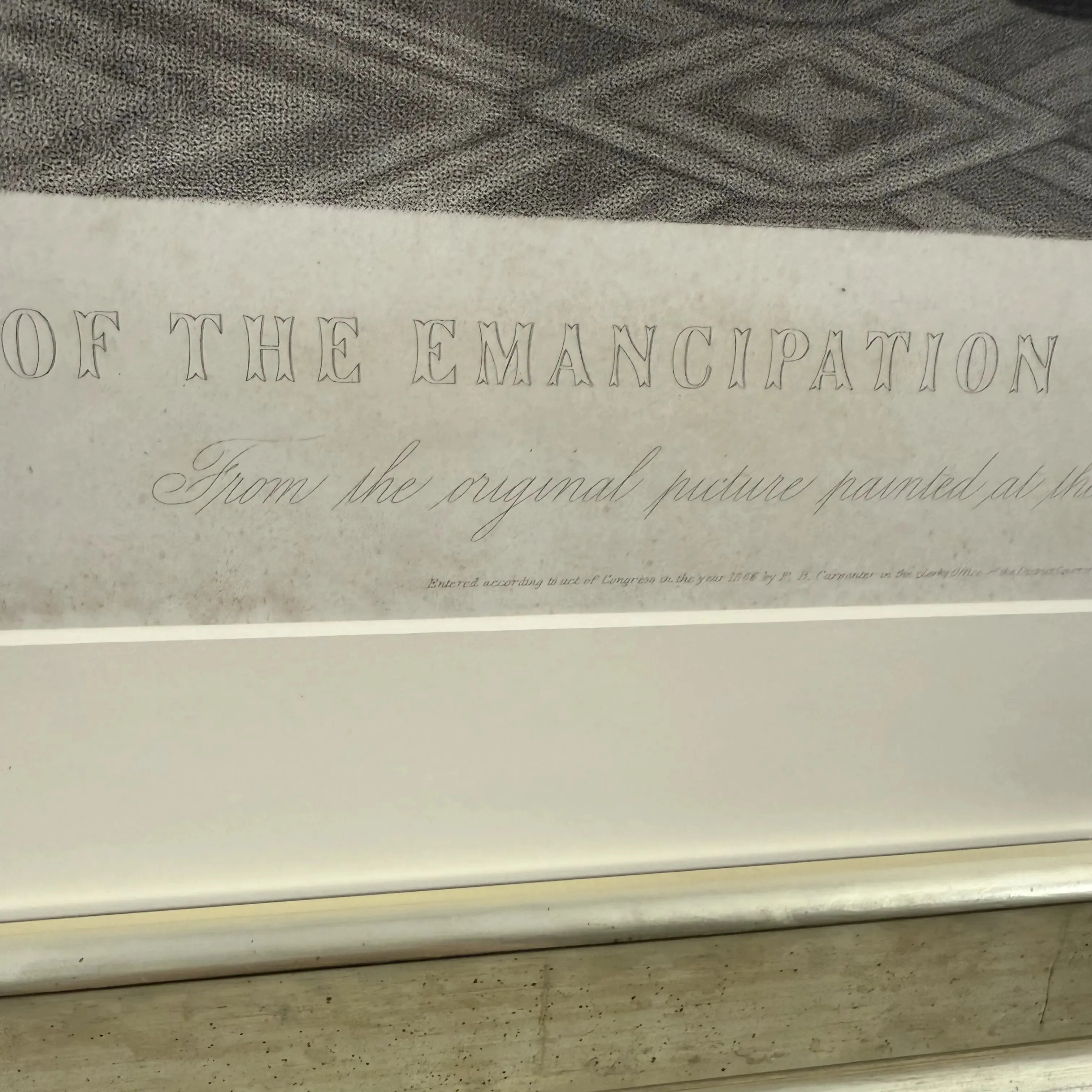 "First Reading of the Emancipation Proclamation of President Lincoln" Engraving — Matted and framed