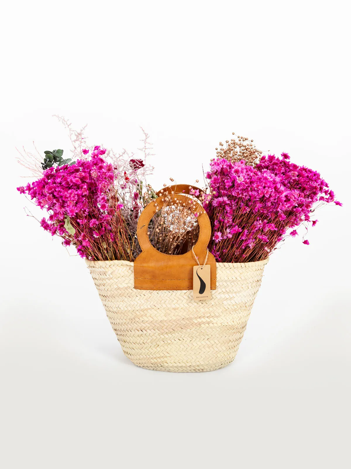 Raffia French Shopper Round Handles Tan