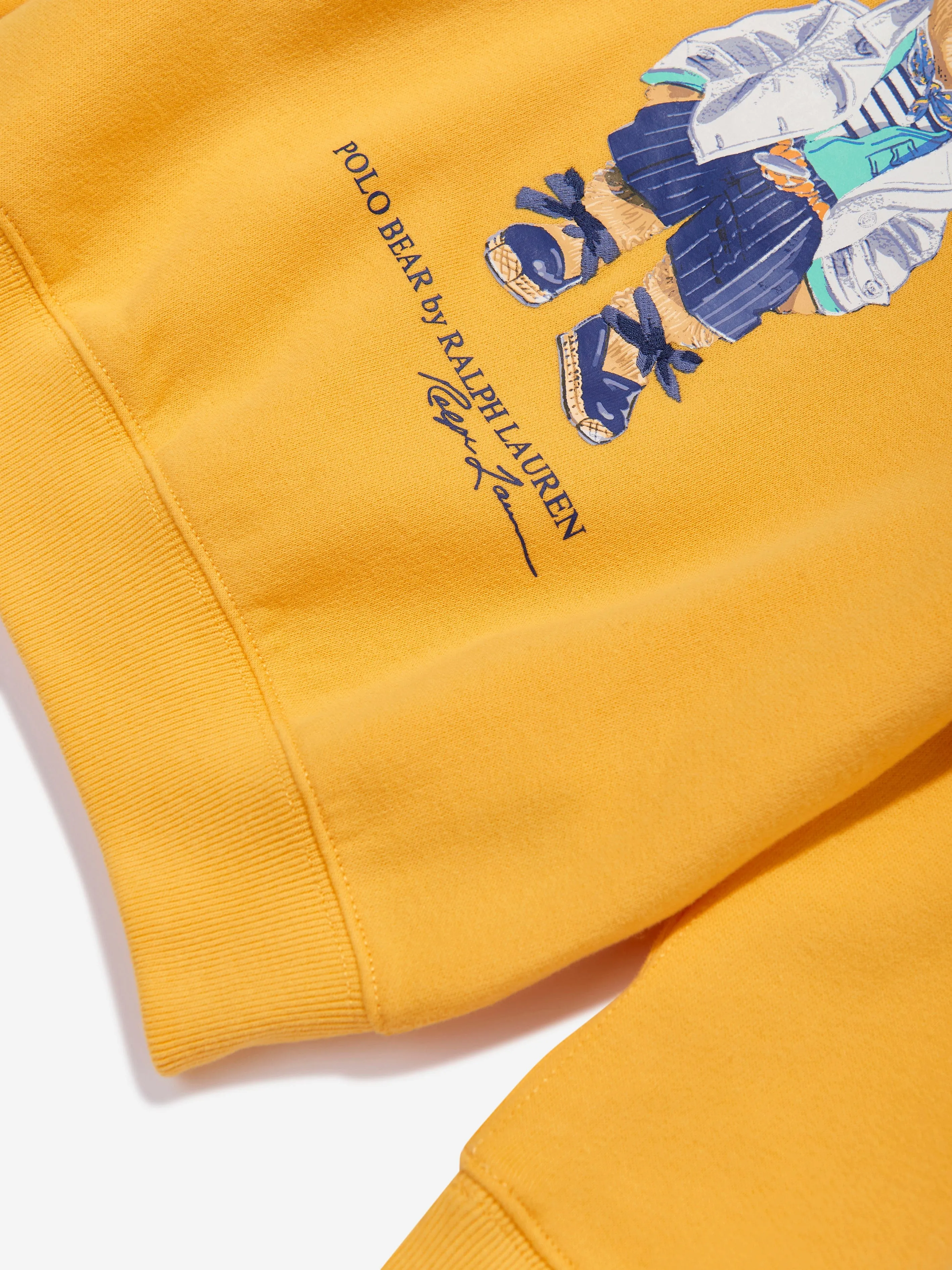 Ralph Lauren Girls Bear Sweatshirt in Yellow
