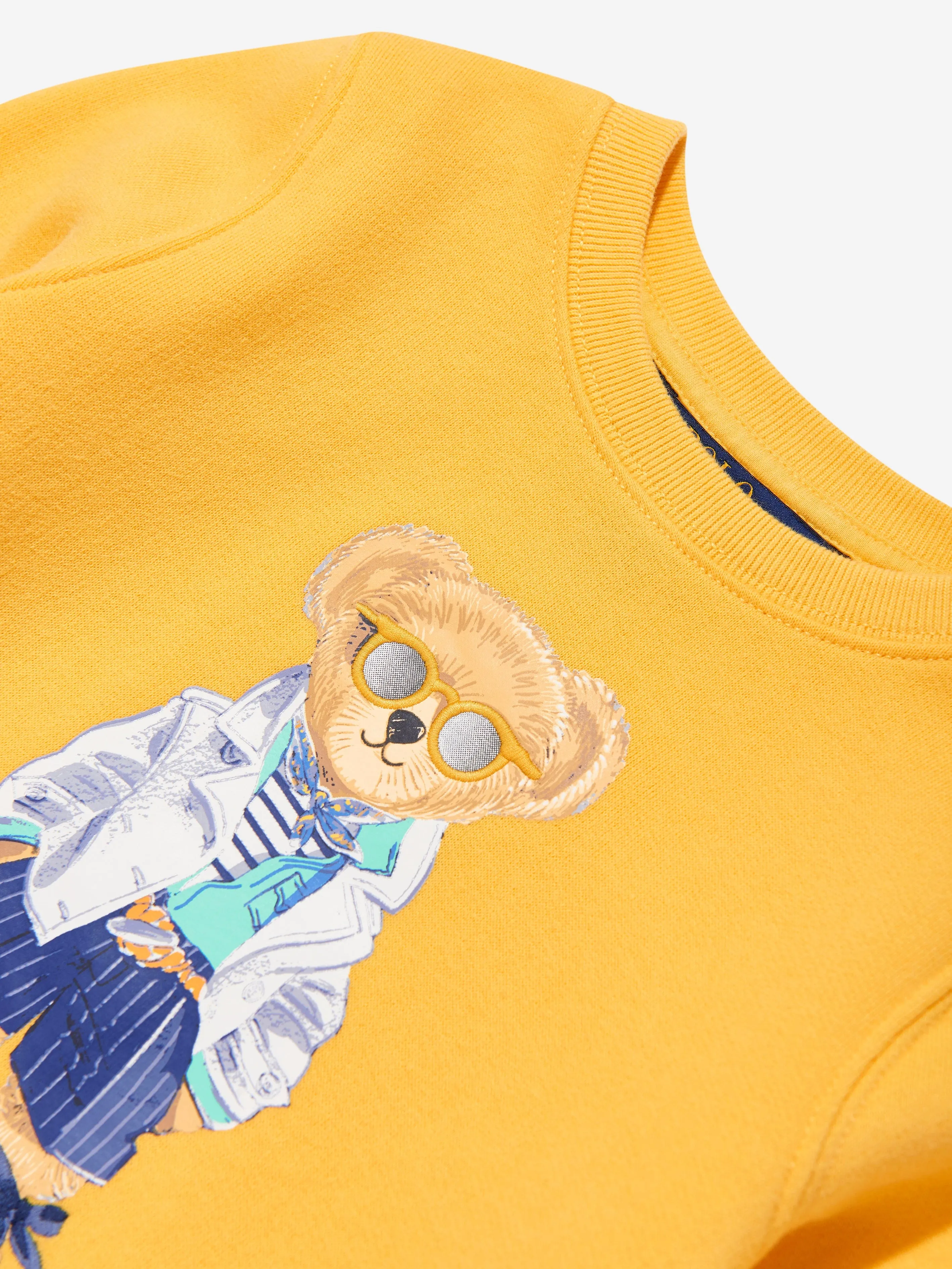 Ralph Lauren Girls Bear Sweatshirt in Yellow