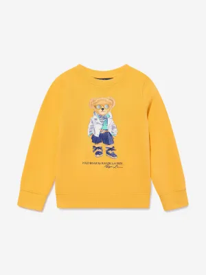 Ralph Lauren Girls Bear Sweatshirt in Yellow