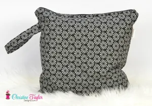 Ready Made MEDIUM SIZE Wet Bag - Black circles