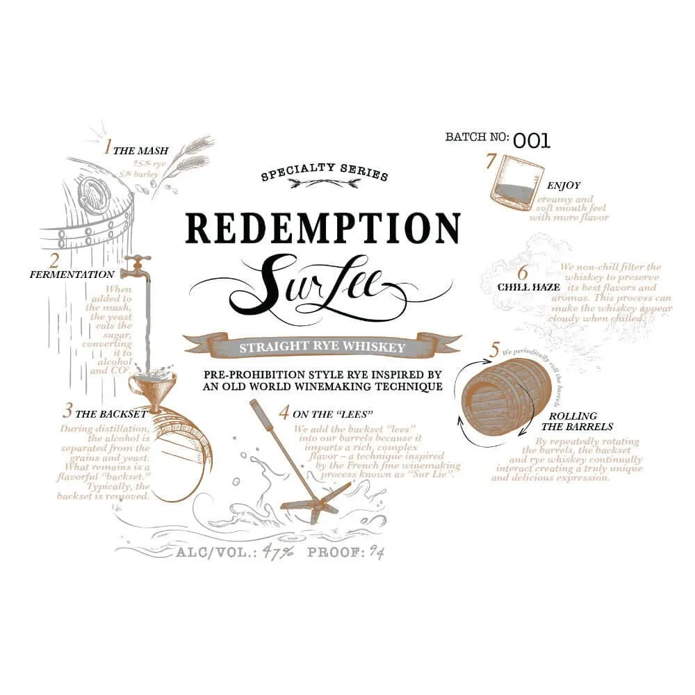 Redemption Sur Lee Straight Rye Whiskey