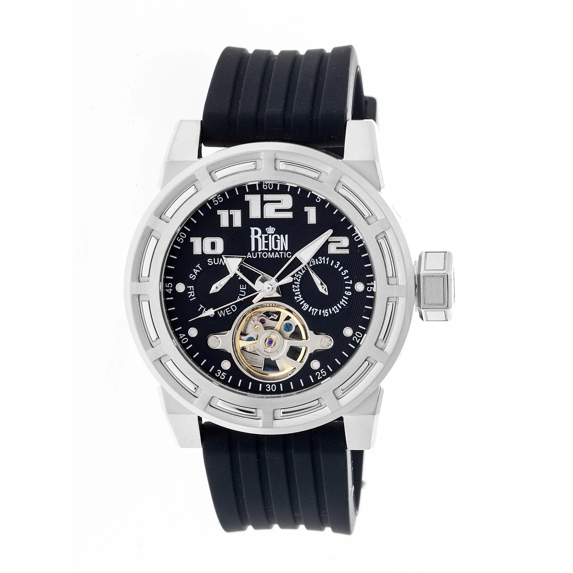 Reign Rothschild Automatic Semi-Skeleton Watch w/Day/Date
