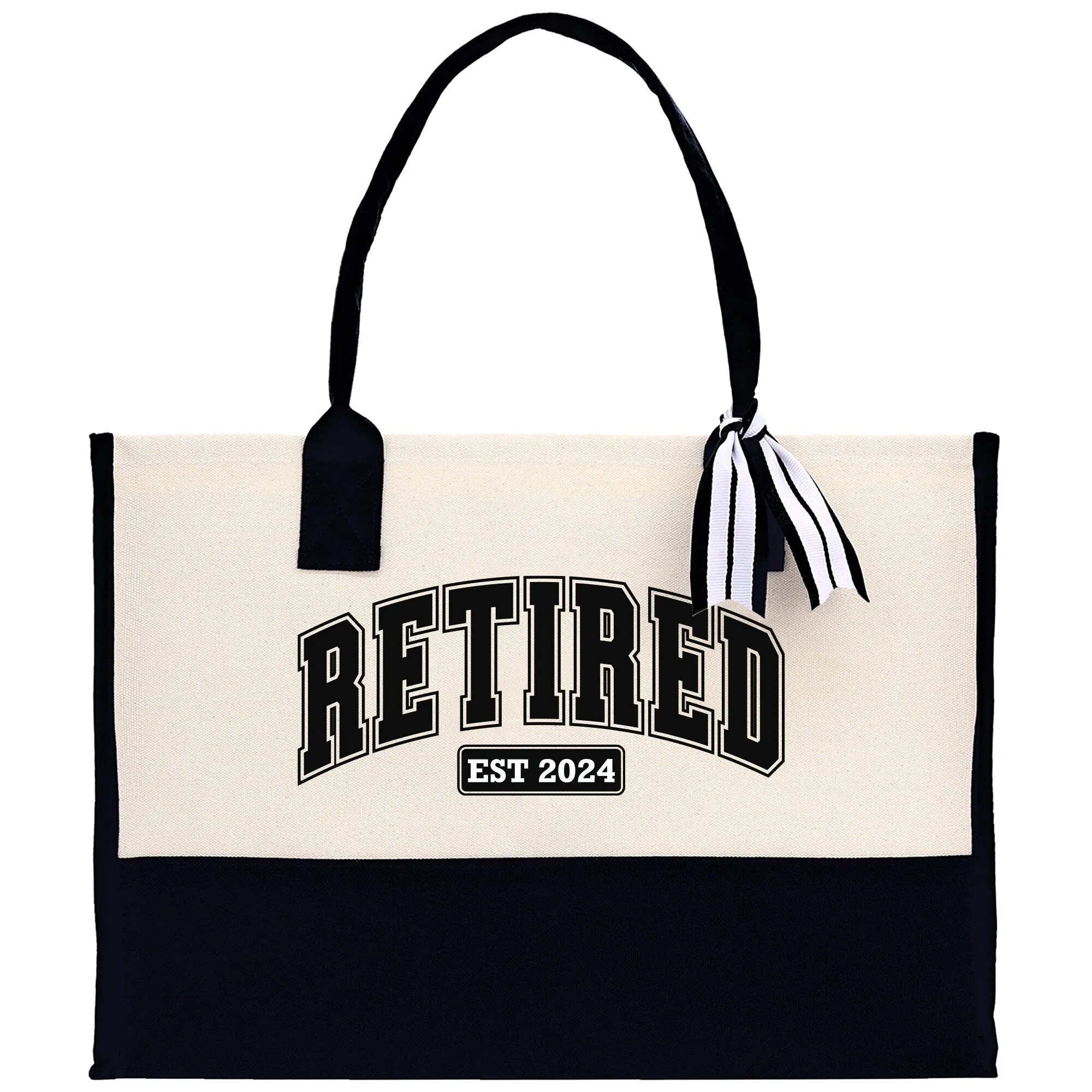 Retirement Cotton Canvas Tote Bag Retire Bag Retirement Party Bag Retired Woman Gift Grandma Gift Est 2024 Retirement Funny Bag