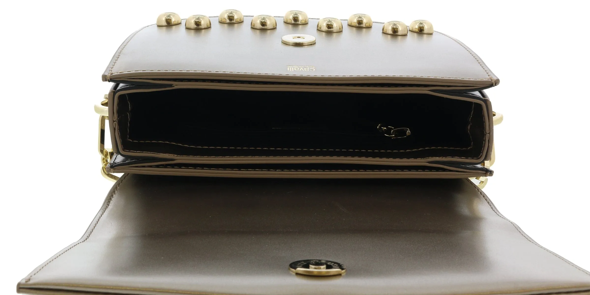 Roberto Cavalli HXLPGW 102 Bronze Studded Medium Shoulder Bag