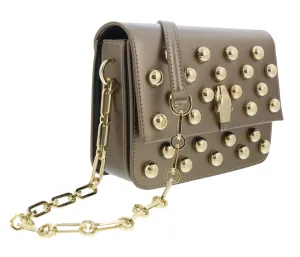 Roberto Cavalli HXLPGW 102 Bronze Studded Medium Shoulder Bag
