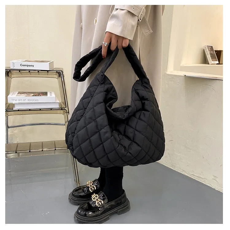 Roomy Quilted Shopper with Zip Closure