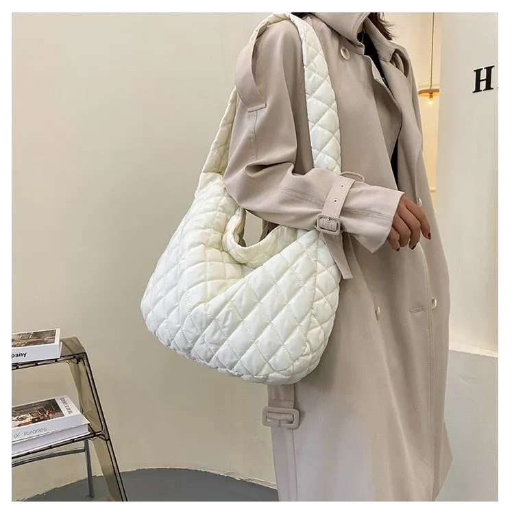 Roomy Quilted Shopper with Zip Closure
