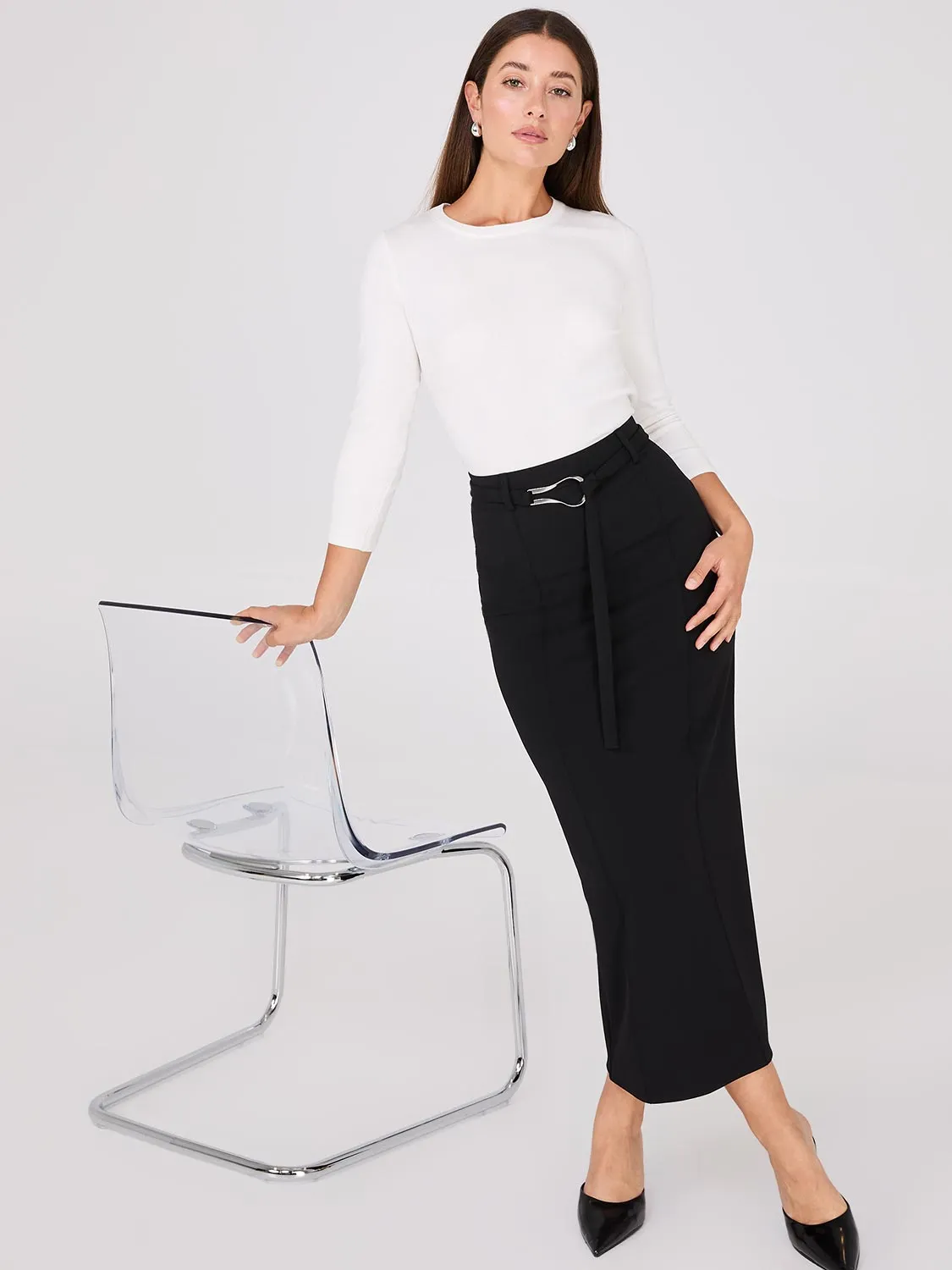 Round Neck Sweater With Button Details