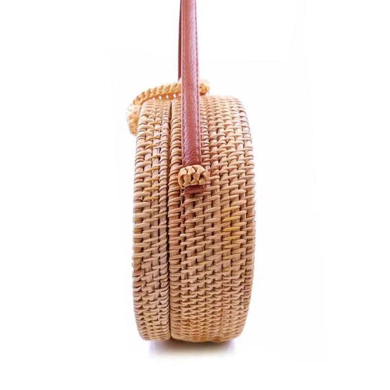 Round Rattan Straw Bag