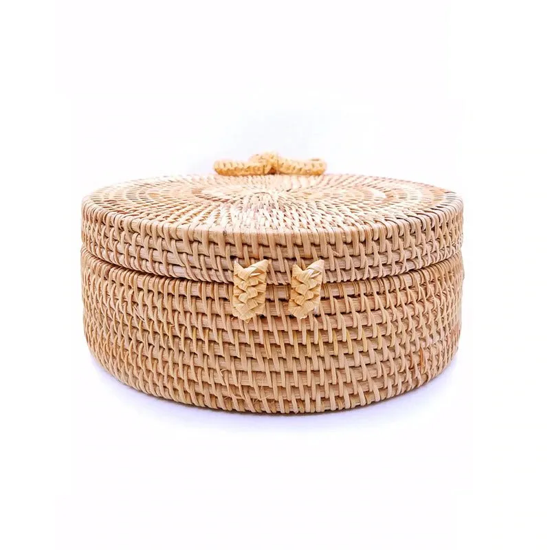 Round Rattan Straw Bag
