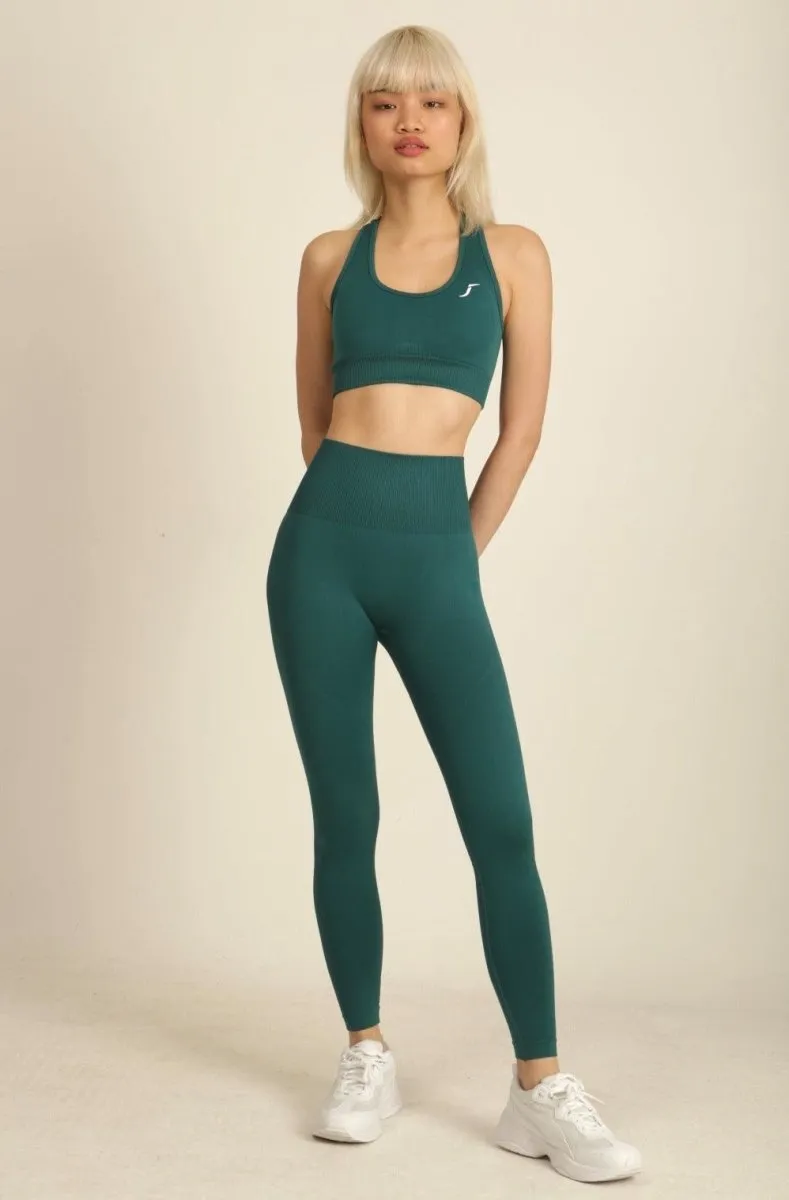 Seamless Leggings - High Waist - Dark Green