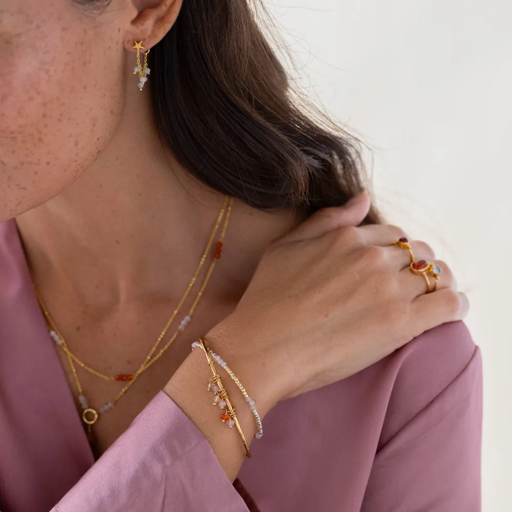 Serene Rosenquarz Goldfarbige Armband