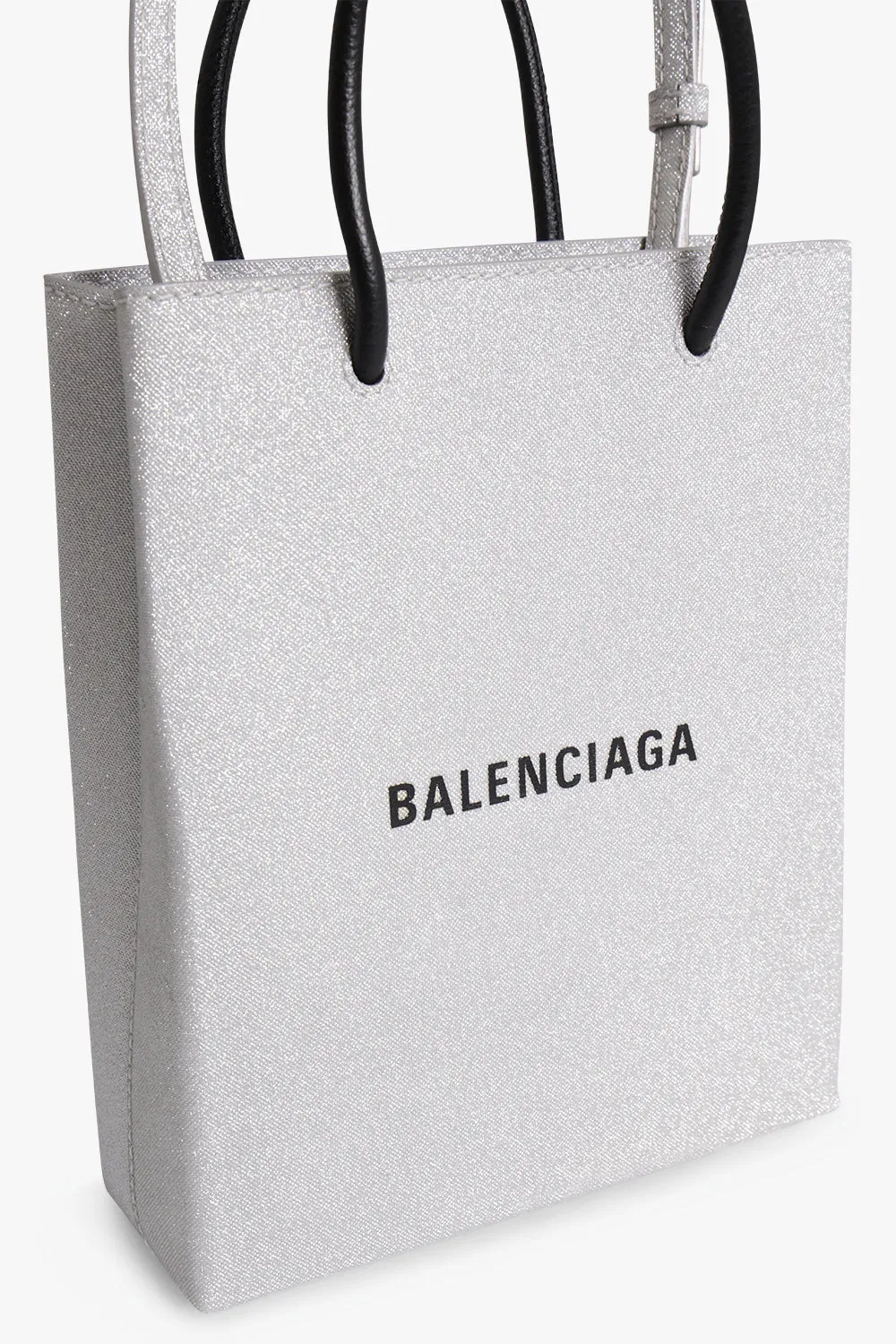 SHOPPING SPARKLING PHONE HOLDER | SILVER