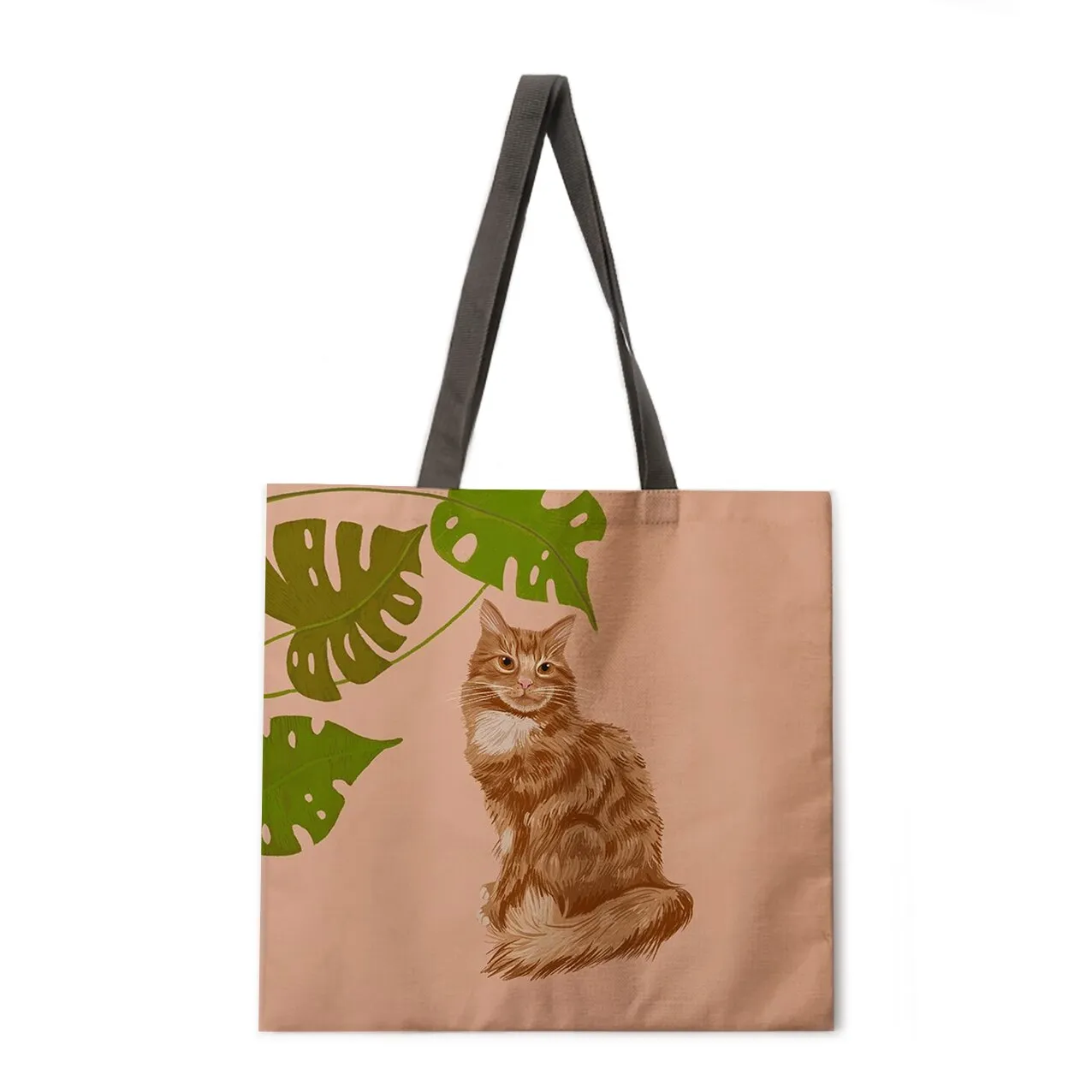 Simple cat painting handbag ladies ladies Korean shoulder bag casual shopping shopping bag large capacity tote bag