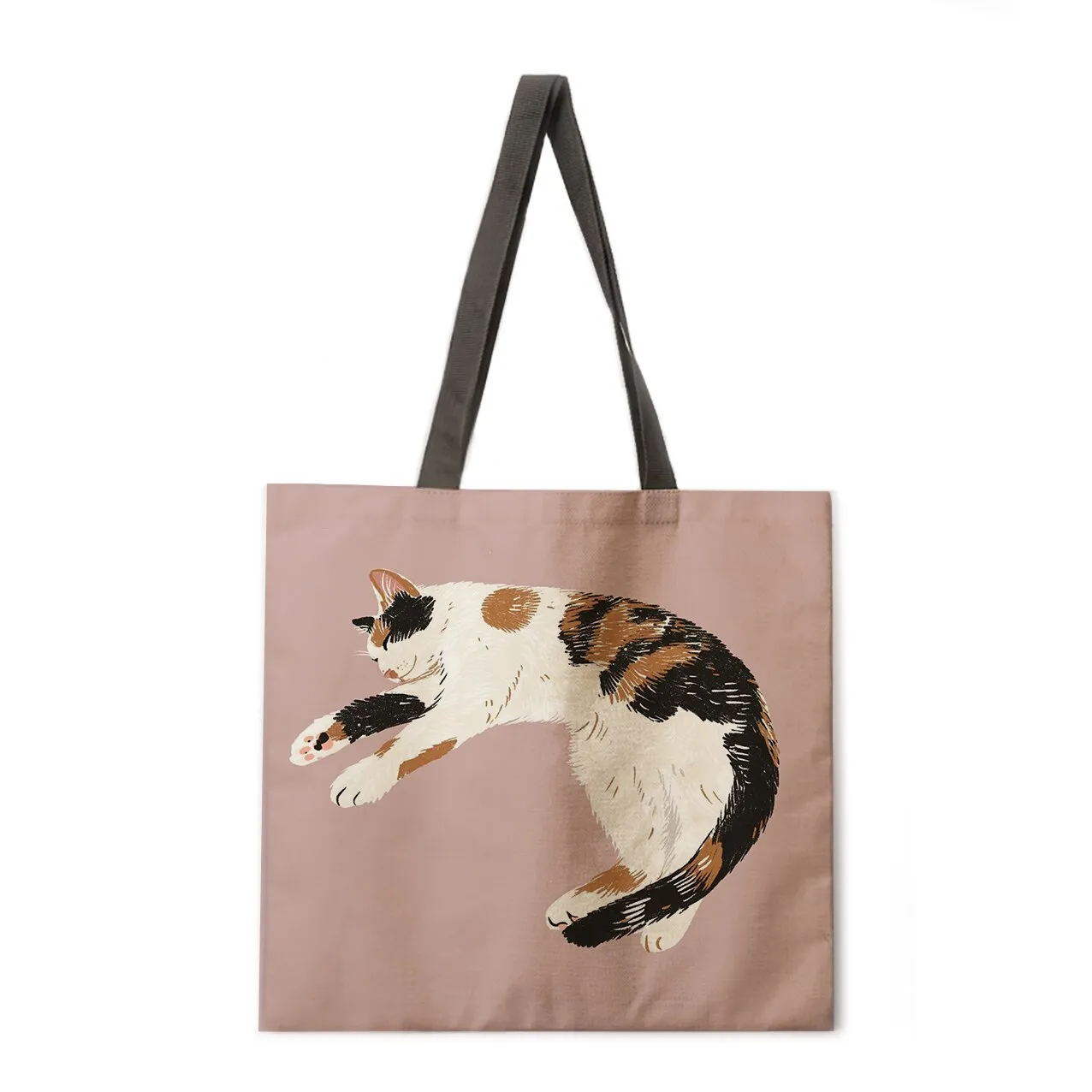Simple cat painting handbag ladies ladies Korean shoulder bag casual shopping shopping bag large capacity tote bag