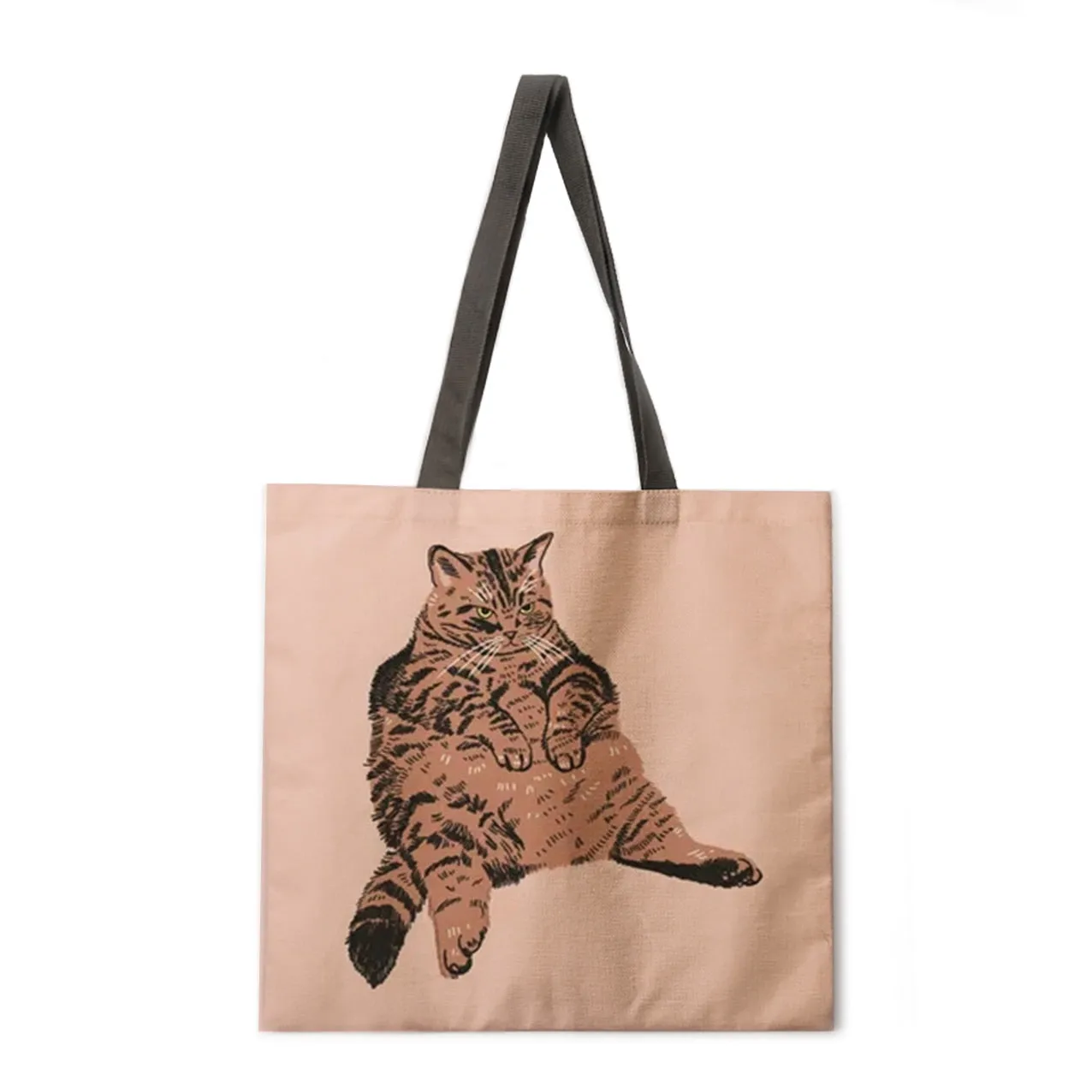 Simple cat painting handbag ladies ladies Korean shoulder bag casual shopping shopping bag large capacity tote bag