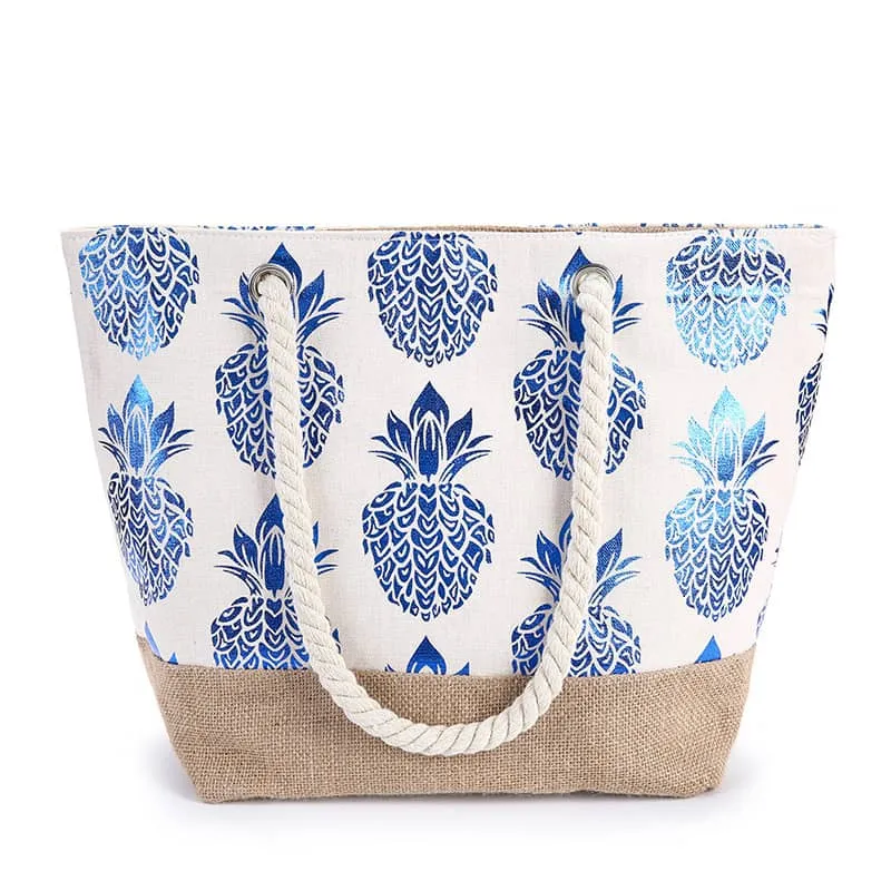 Simple pineapple print tote shopping bag