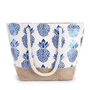 Simple pineapple print tote shopping bag