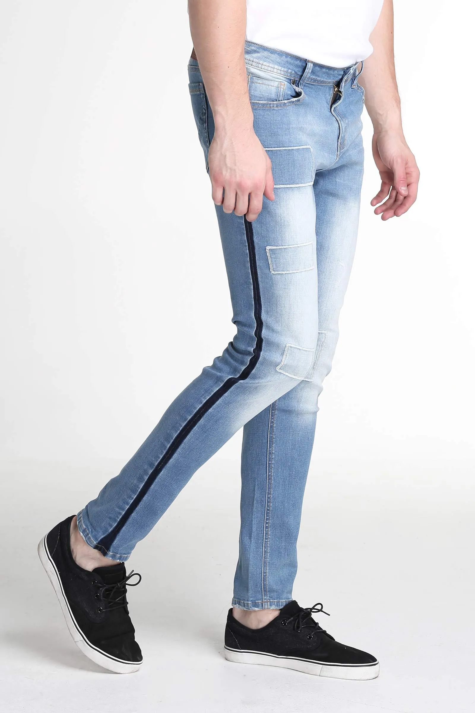 Skinny Fit Jeans With Patch Details