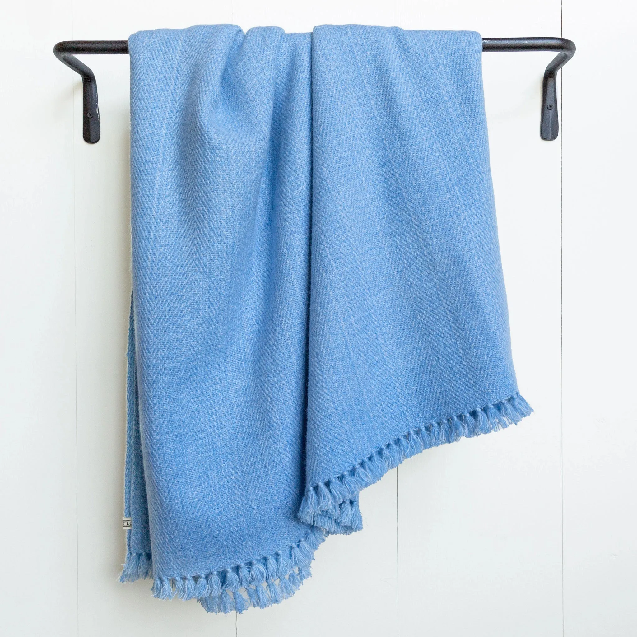 Sky Blue Handwoven Cashmere Throw