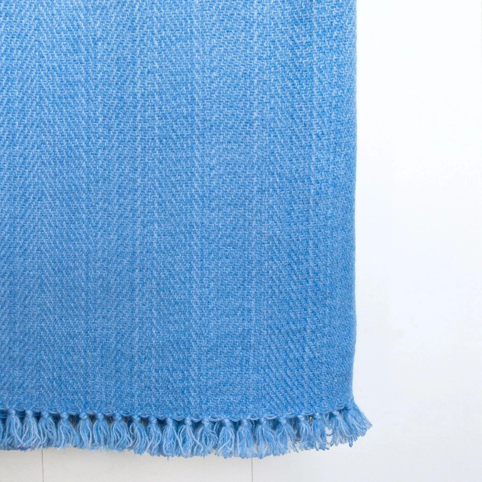 Sky Blue Handwoven Cashmere Throw