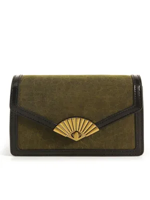 Smting | pearl chain mini flap bag with Folding Fan Lock