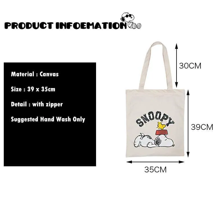 Snoopy Canvas Shopping Tote Bag