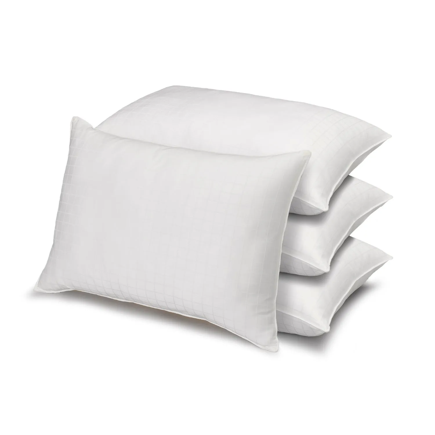 Soft Gel Filled 100% Cotton Dobby Windowpane Shell Stomach Sleeper Pillow