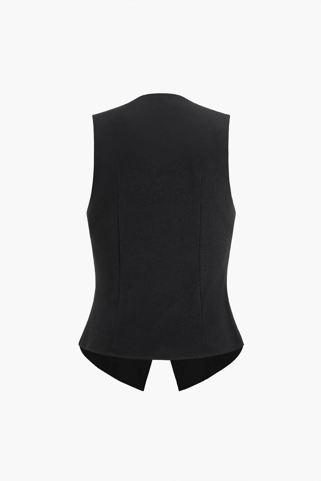 Solid Tank Top With Button Details