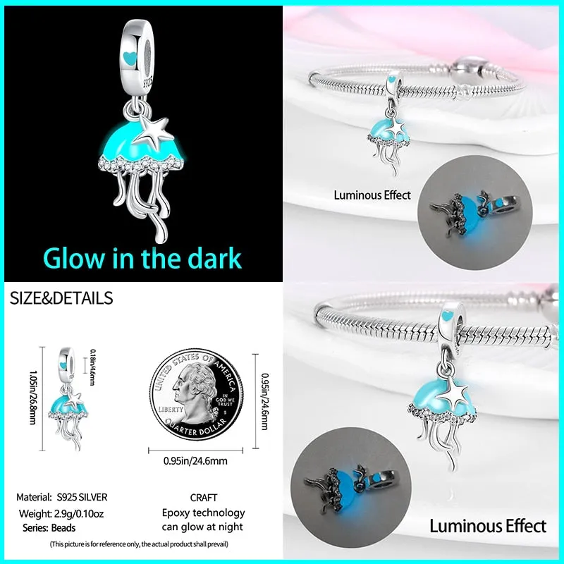 Squid Luminous Charm Beads (Glows in the dark)