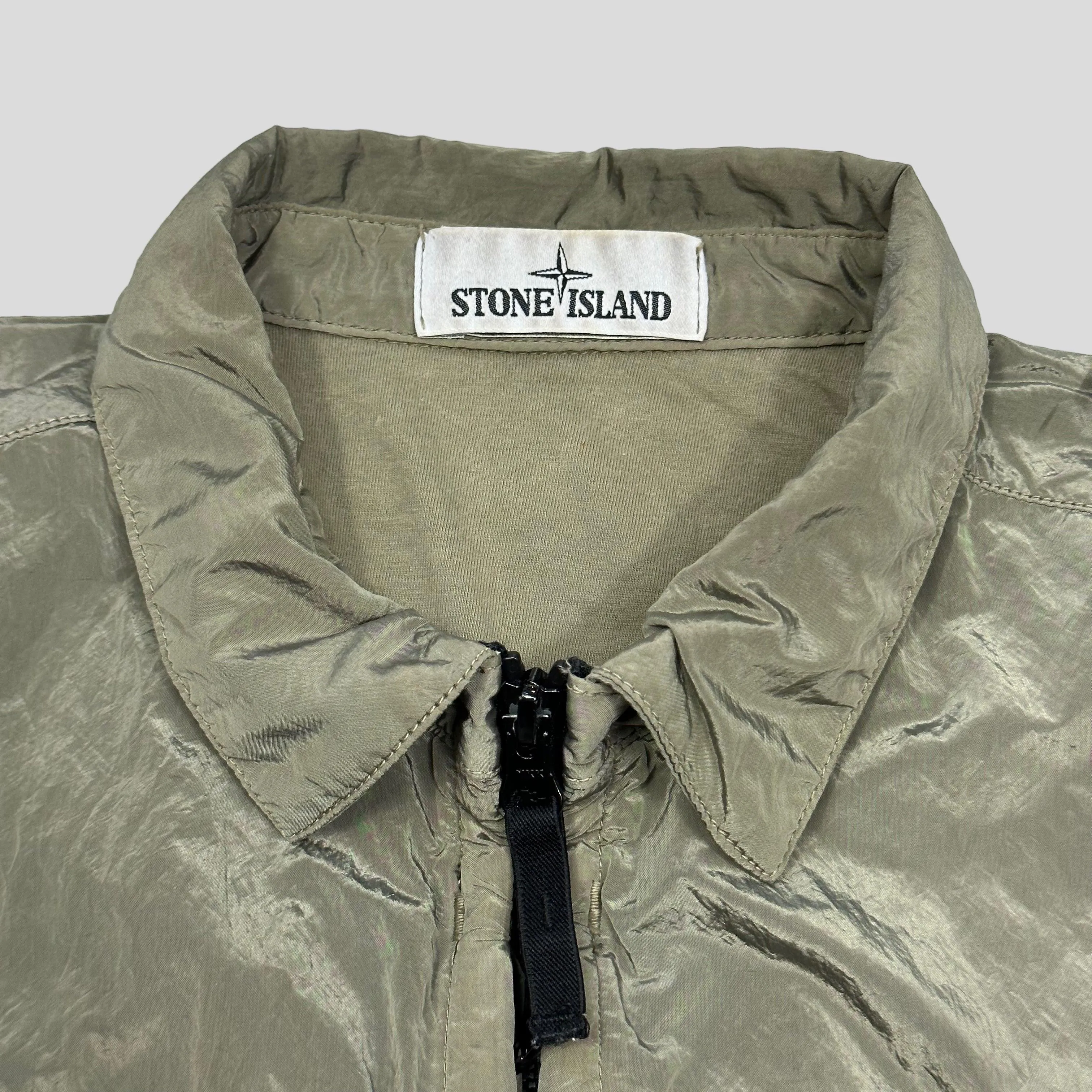 Stone Island Khaki Nylon Metal Overshirt Jacket - M