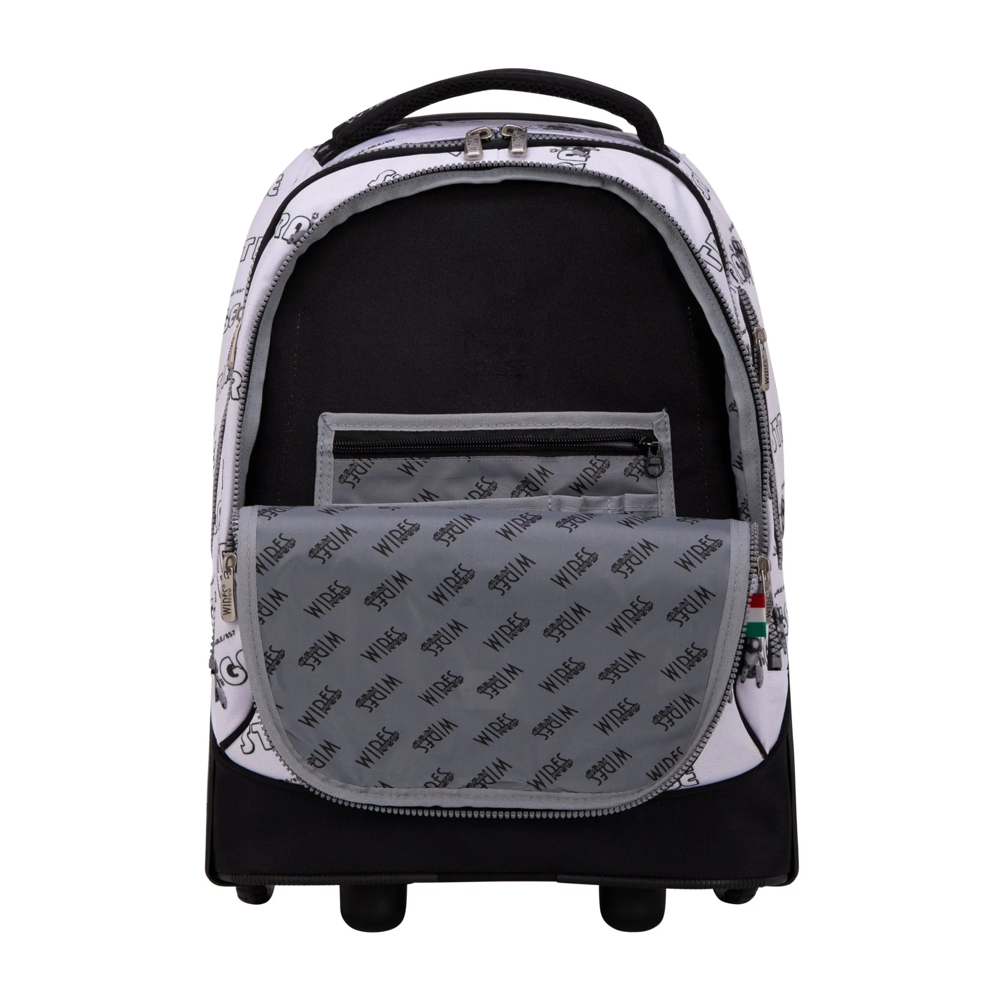 Strange Grey Big Wheel School Bag Trolley Set of 3 (Lunch Bag & Pencil Case)