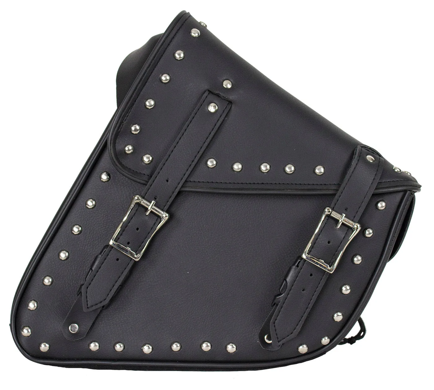 Studded Black PVC Solo Swing Arm Bag - Left Side
