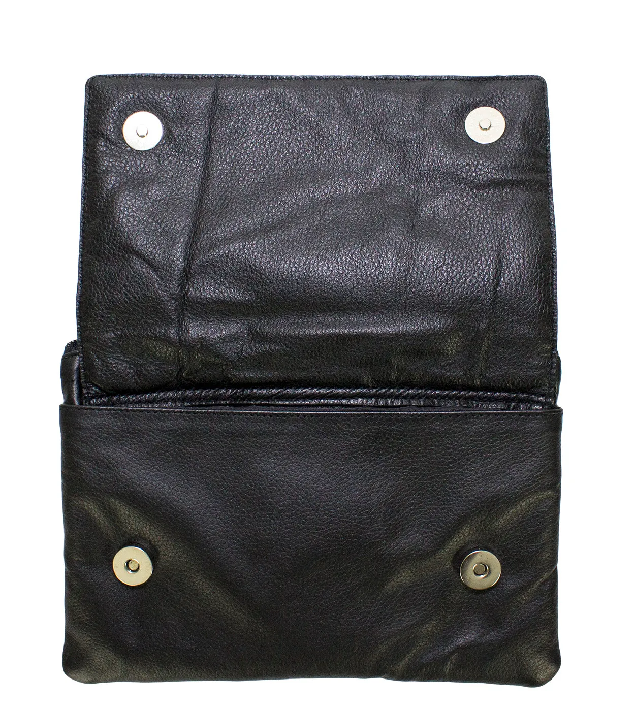 Studded Naked Cowhide Leather Gun Holster Belt Bag with Pink & Silver Heart