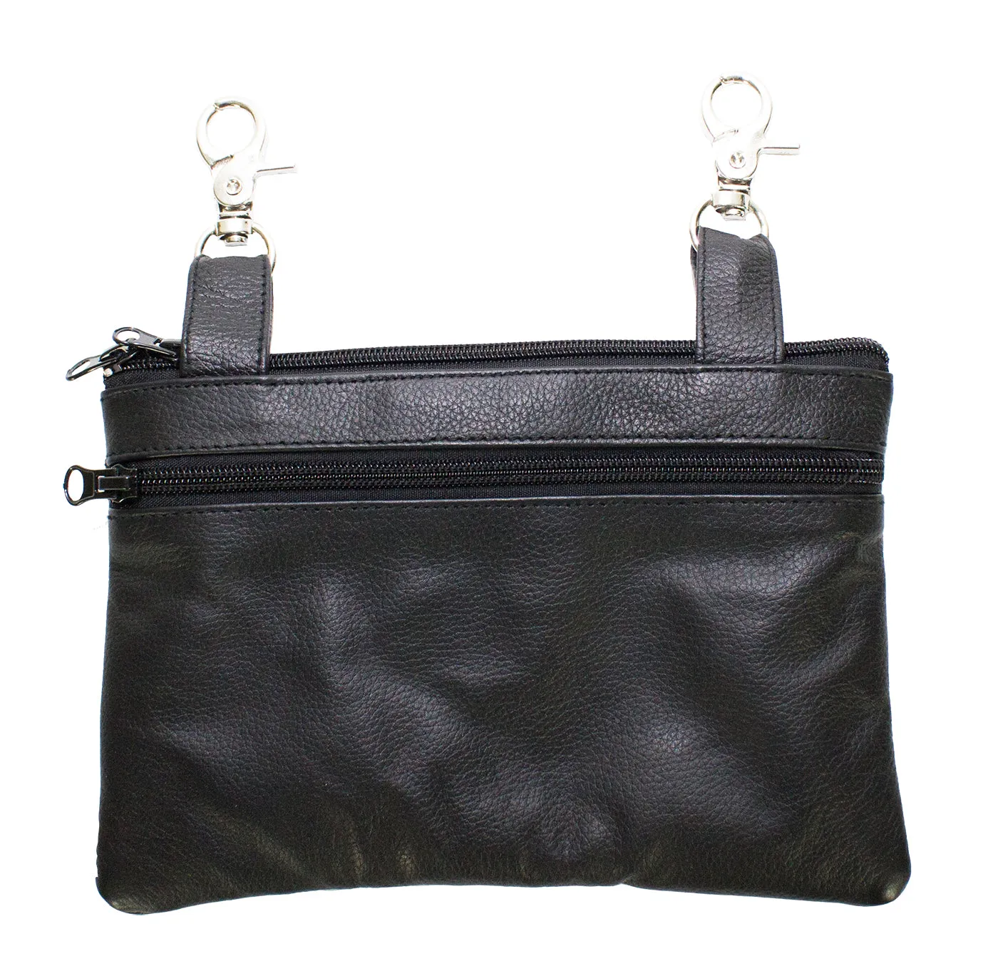 Studded Naked Cowhide Leather Gun Holster Belt Bag with Pink & Silver Heart