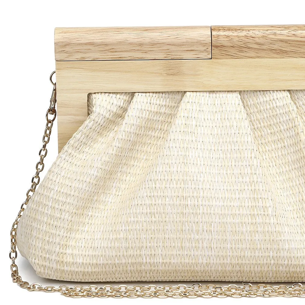 Studded Woven Crossbody in Ivory