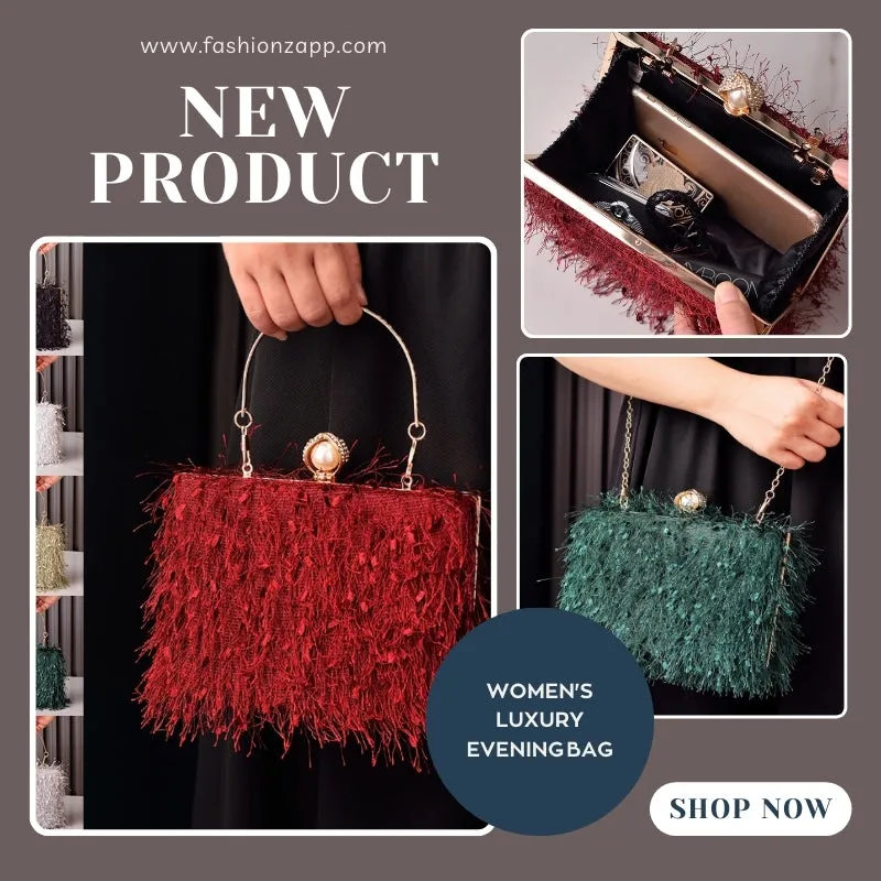 Tassel Handbag: Designer Women's Luxury Evening Bag - Crossbody/Shoulder Bag - Fshionzapp