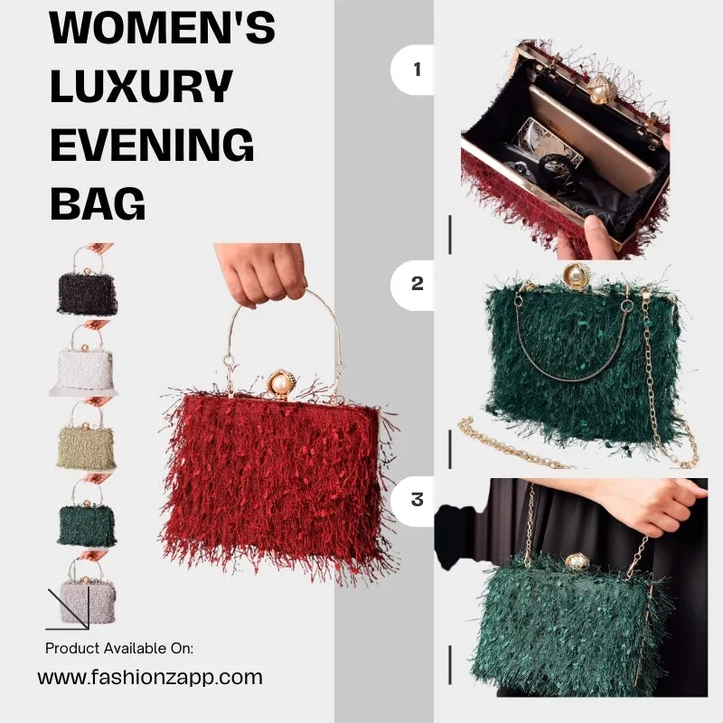 Tassel Handbag: Designer Women's Luxury Evening Bag - Crossbody/Shoulder Bag - Fshionzapp
