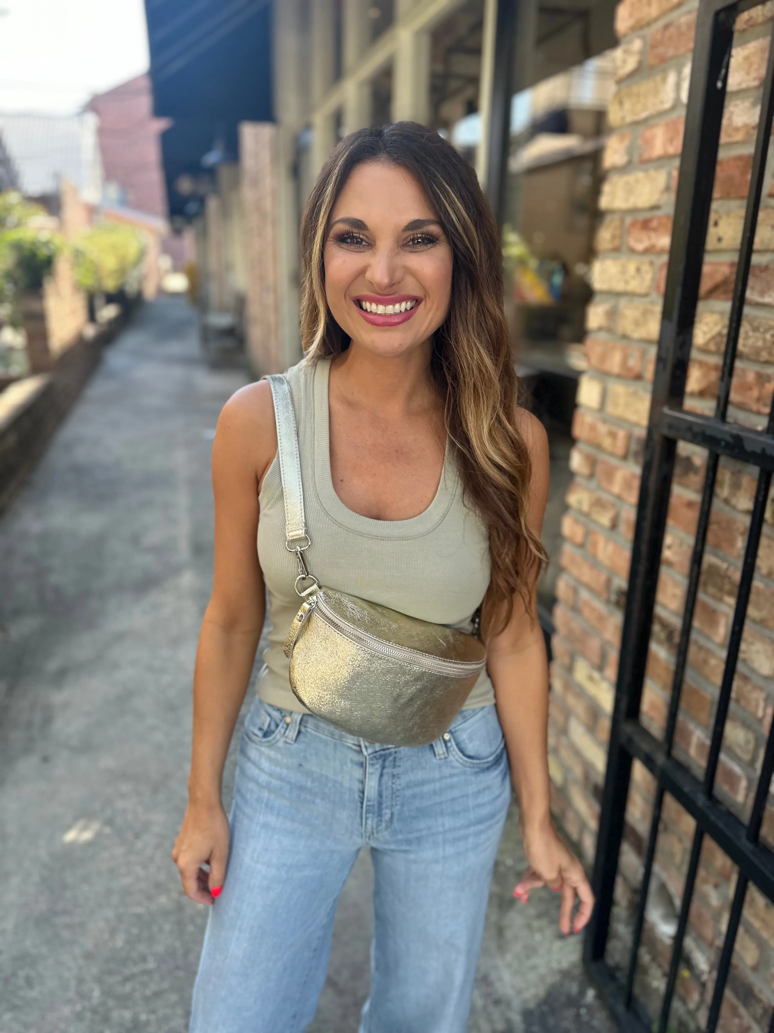 Trista Crossbody/Fanny Bag- Gold