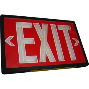 Tritium Exit Sign Single Face Red/Black 20 Year