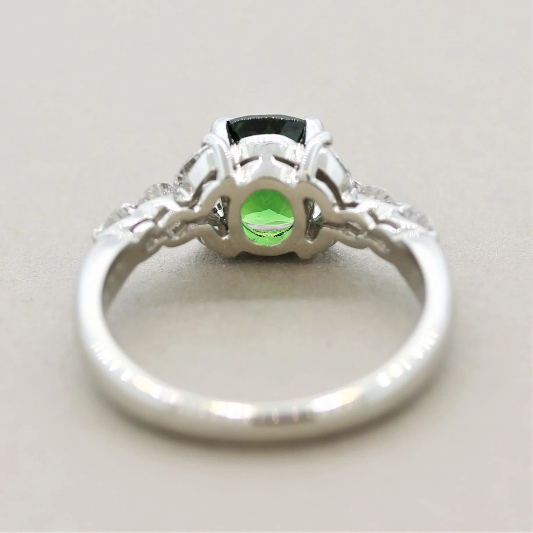 Tsavorite Diamond Platinum Ring