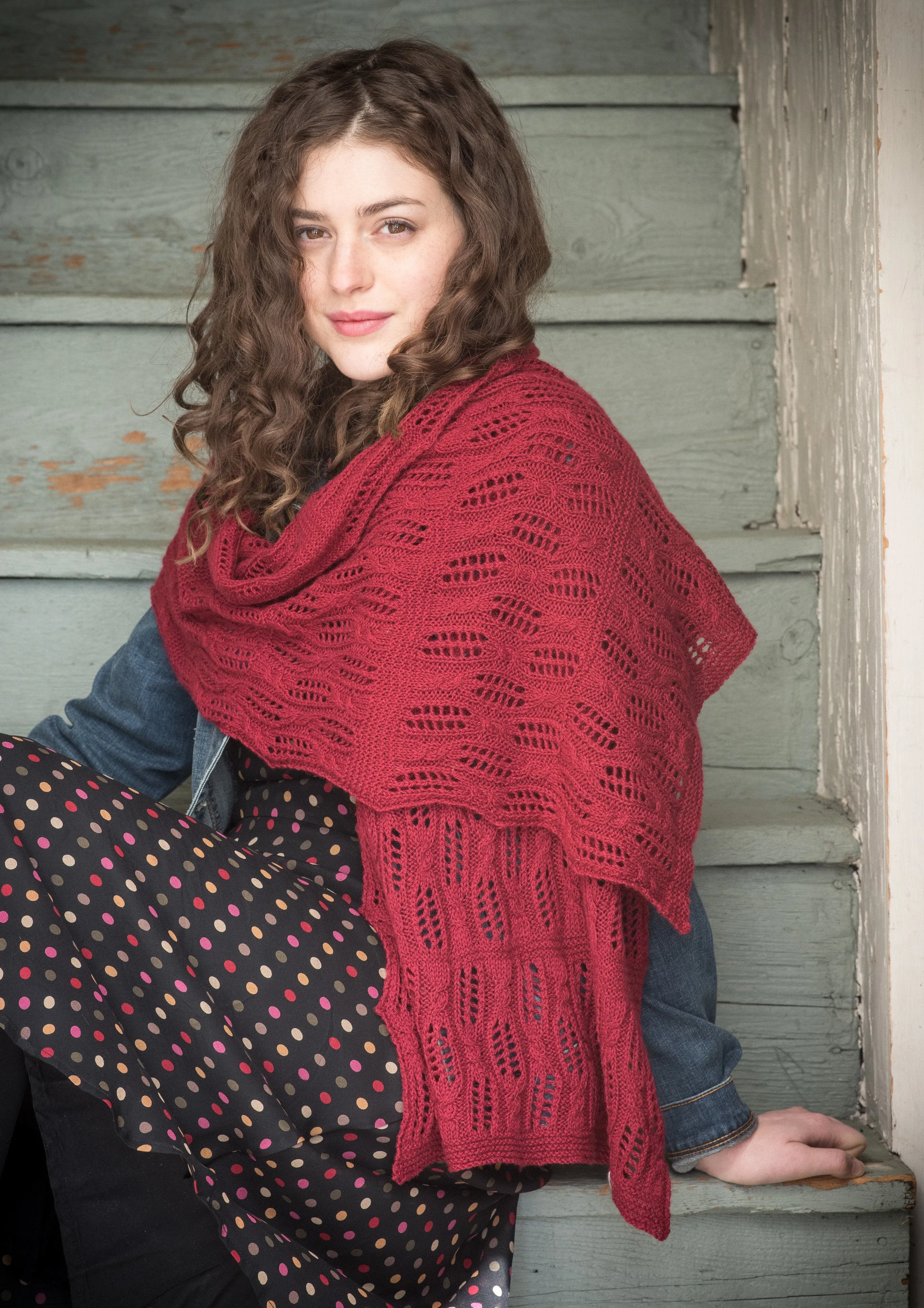 Tumbling Blocks Shawl Kit by Lisa Hoffman